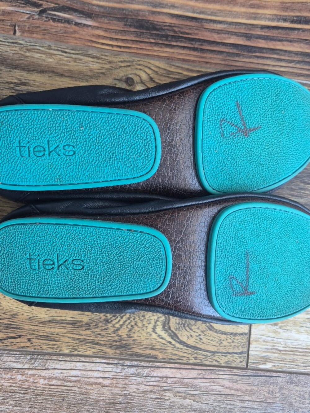 Tieks by Gavrieli Black Leather Ballet Flats Slip-On Comfort Flexible - Picture 8 of 12